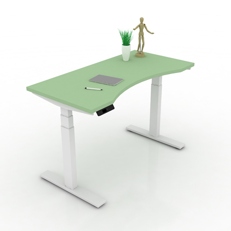 9am-pesk-smart-electric-height-adjustable-table-enamel-curve-top-white-frame-frontview