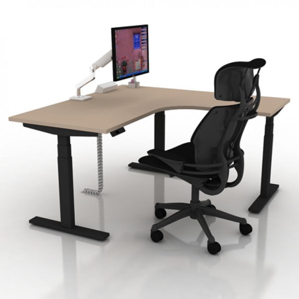9am-pesk-smart-electric-height-adjustable-table-l-shape-peruvian-clay-top-black-frame-with-chair