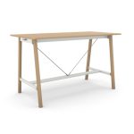 Allermuir Siltra high table with an oak top and white frame