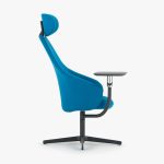 Side profile of the blue Senator Ad-Lib Work Lounge chair
