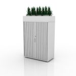 Planter Box with Storage Cabinet - White