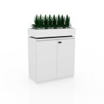 Planter Box with Storage Cabinet - White Planter Box