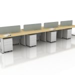 SQO Workstations - Office Table SG - 4 Seater - Grey