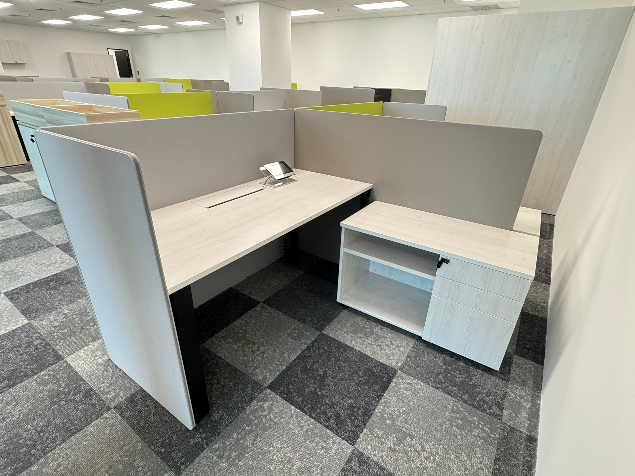 acer workstation with side cabinet