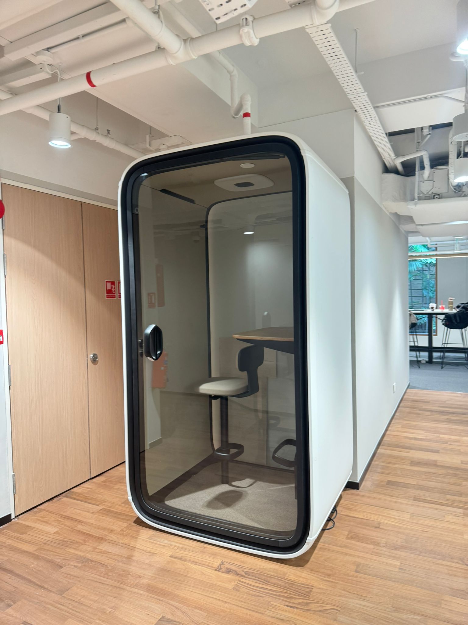 tapestry office with framery pod